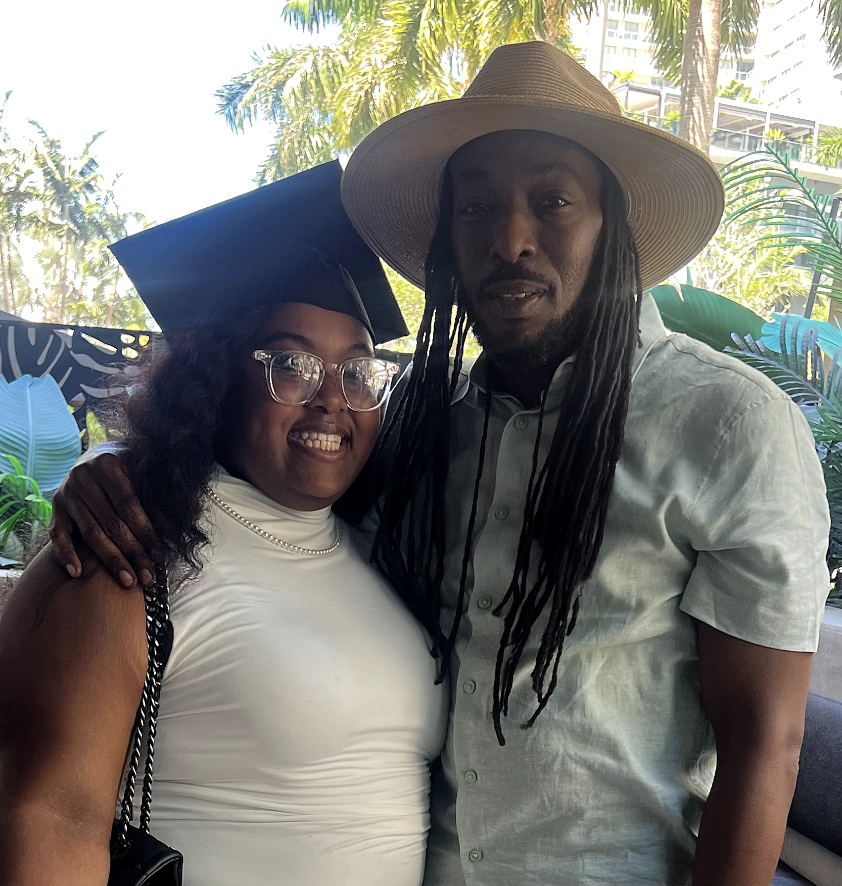 Marcus with his daughter Tasia at her graduation